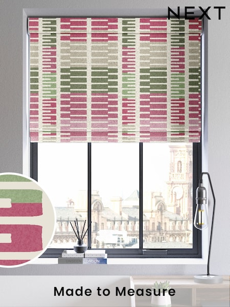 Pink Retro Geo Made To Measure Roman Blind (H71444) | £75