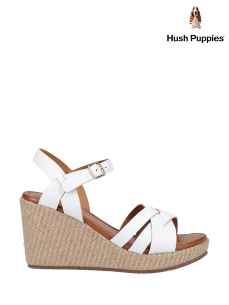 Hush Puppies Phoebe Wedge White Sandals (H71606) | £95