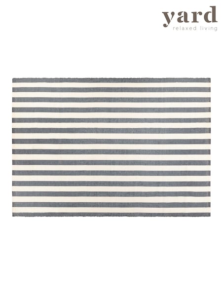 Yard Navy Blue Hayle Stripe Outdoor Rug (H71625) | £48 - £82