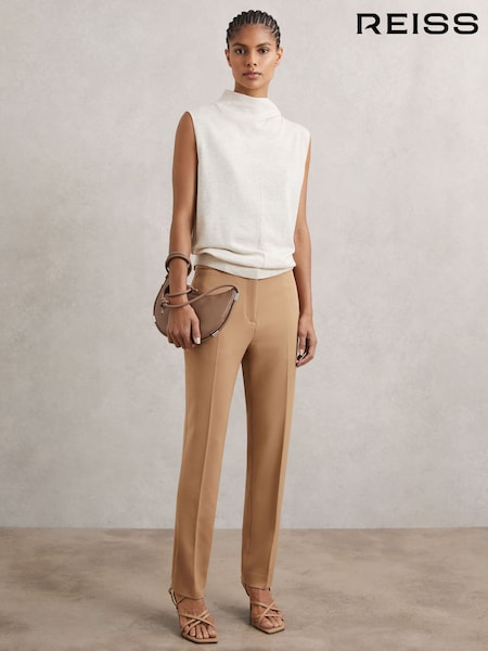 Reiss Camel Gabi Slim Fit Suit Trousers (H71653) | £98