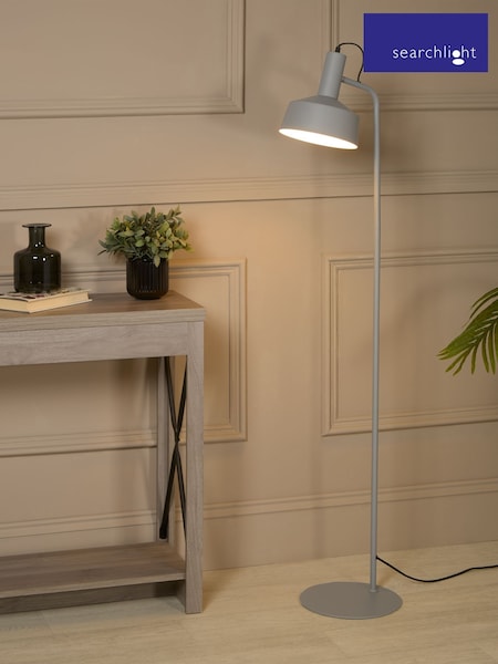 Searchlight Cream and White Piero Metal Floor Lamp (H71732) | £0