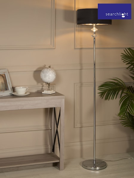 Searchlight Chrome and Black and Clear Fiorenza Floor Lamp (H71734) | £110