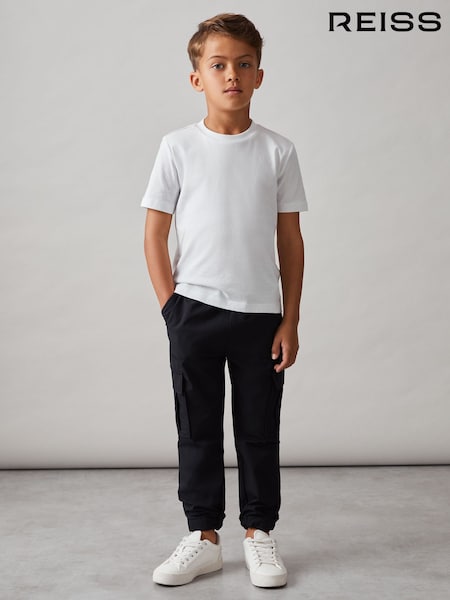 Reiss Black Lucian 9-13 yrs Technical Drawstring Trousers (H71754) | £36