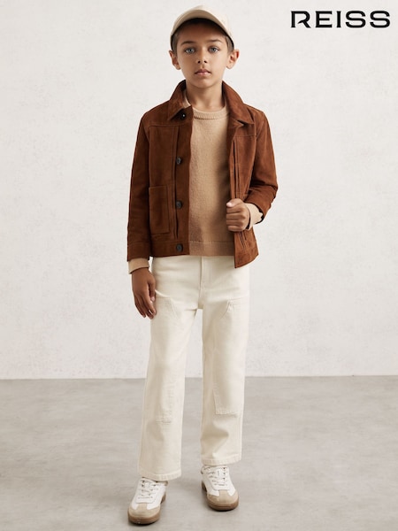 Reiss Stone Cloud Wool Blend Crew Neck Jumper (H71765) | £42