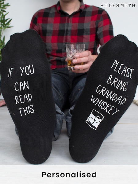 Personalised Hidden Message Please Bring Whiskey Socks by Solesmith (H71814) | £20
