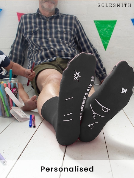 Solesmith Handwriting Upload Black Socks (H71816) | £24