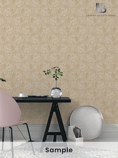 Laurence Llewelyn-Bowen Yellow Rambleicious Floral Print A4 Wallpaper Sample (H71917) | £1
