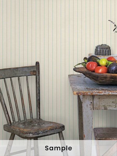 Galerie Blue French Country Stripe A4 Wallpaper Sample (H71953) | £1