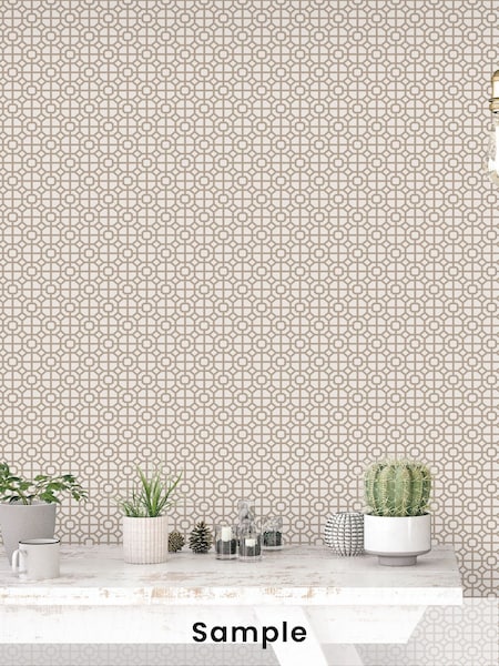 Galerie Bronze Brown Spring Blossom Lattice A4 Wallpaper Sample (H71960) | £1