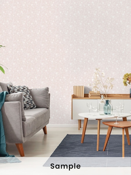 Galerie Pink Spring Blossom Floral Print A4 Wallpaper Sample (H71964) | £1