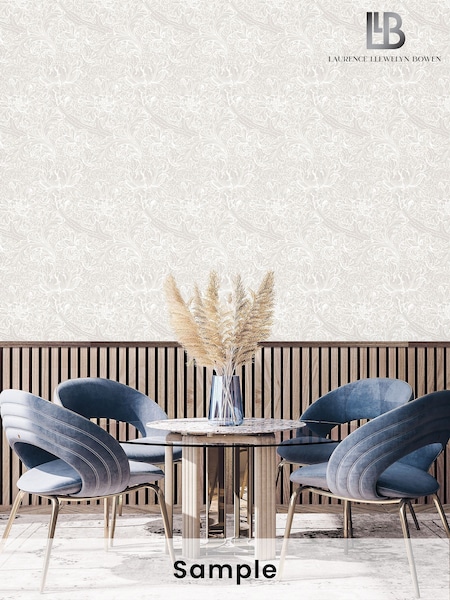 Laurence Llewelyn-Bowen Beige Morris Major Floral Print A4 Wallpaper Sample (H71969) | £1