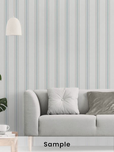 Galerie Blue Spring Blossom Stripe A4 Wallpaper Sample (H71983) | £1