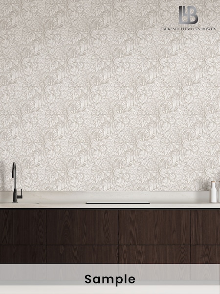Laurence Llewelyn-Bowen Beige Hedgerovia Floral Print A4 Wallpaper Sample (H71987) | £1