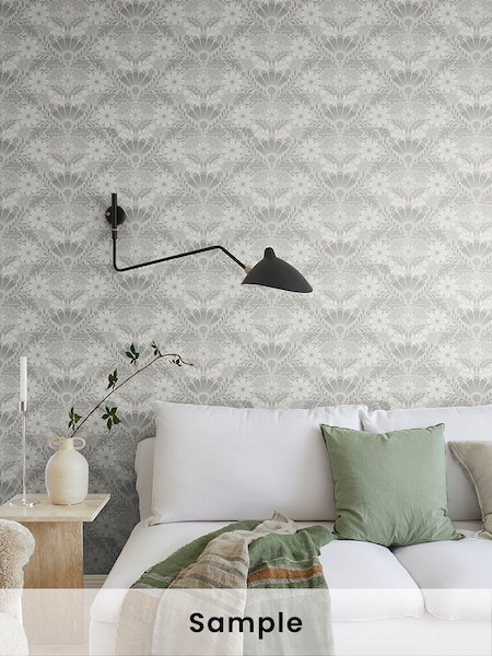Galerie Grey Sommarang 2 Floral Print A4 Wallpaper Sample (H72005) | £1