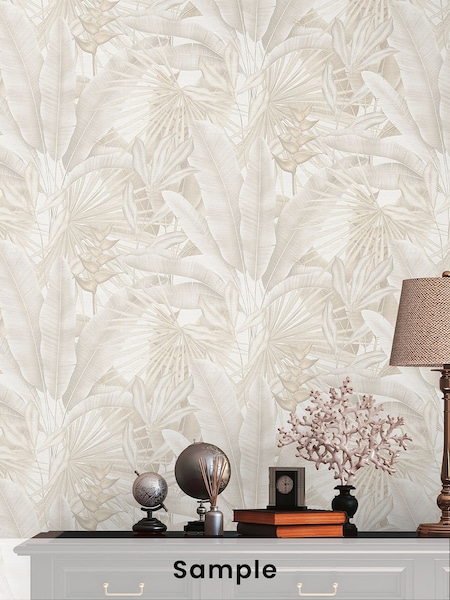 Galerie Beige Welcome Home Tree Leaf A4 Wallpaper Sample (H72008) | £1