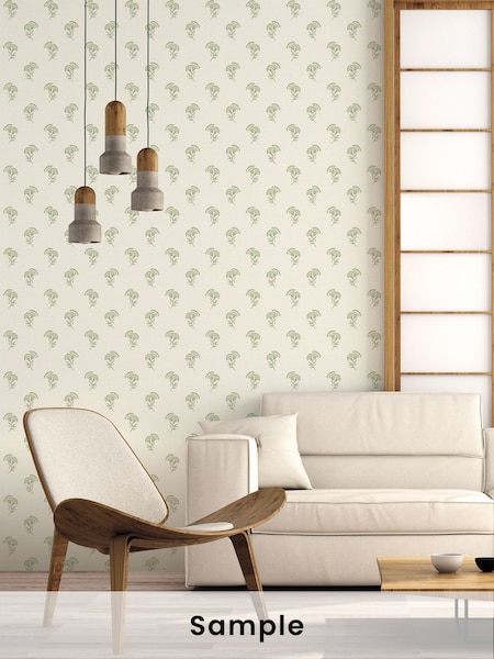 Galerie Green French Country Floral Print A4 Wallpaper Sample (H72017) | £1
