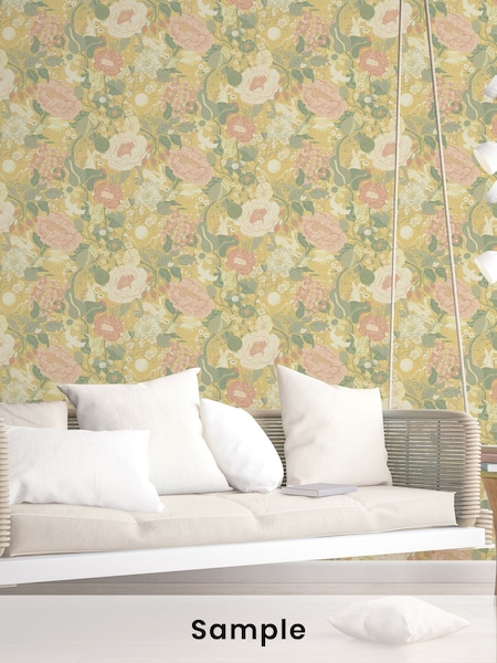 Galerie Pink Sommarang 2 Floral A4 Wallpaper Sample (H72022) | £1