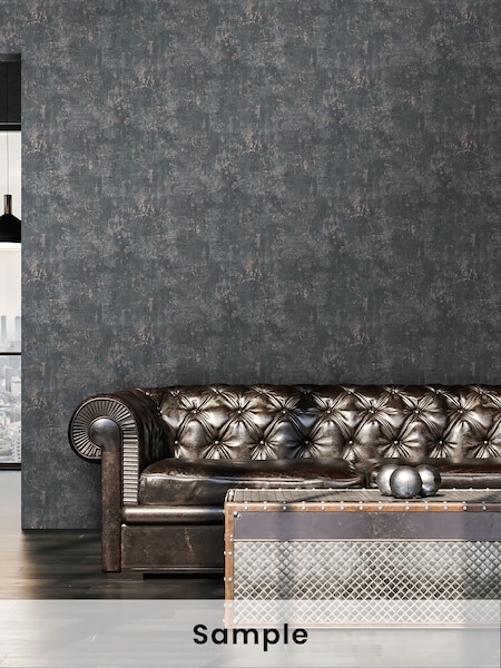 Galerie Black Welcome Home Plain Texture A4 Wallpaper Sample (H72044) | £1