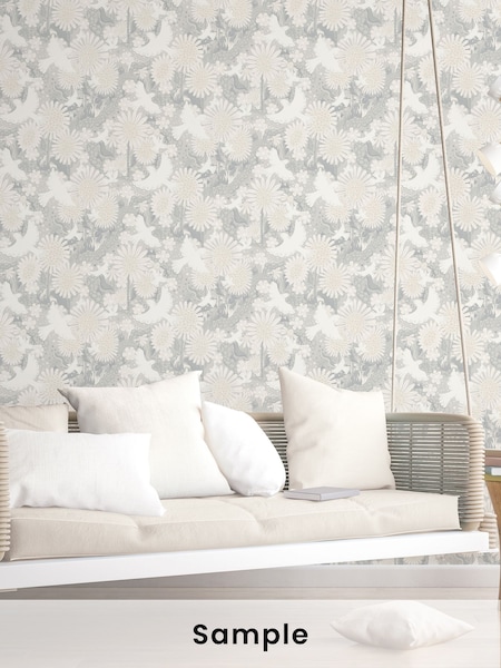 Galerie Grey Sommarang 2 Floral Print A4 Wallpaper Sample (H72054) | £1