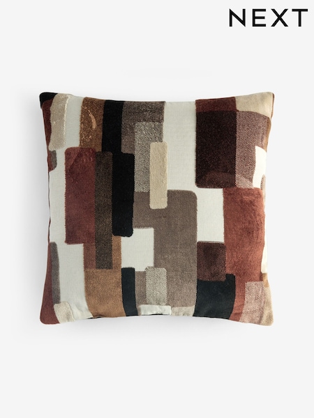 Black/White 43 x 43cm Orson Cut Velvet Cushion (H72253) | £24