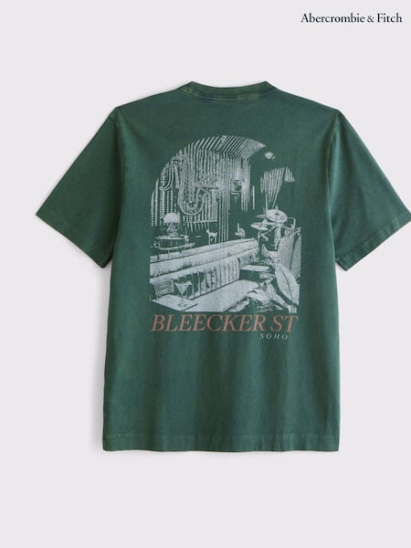 Abercrombie & Fitch Green Back Print T-Shirt (H72329) | £29