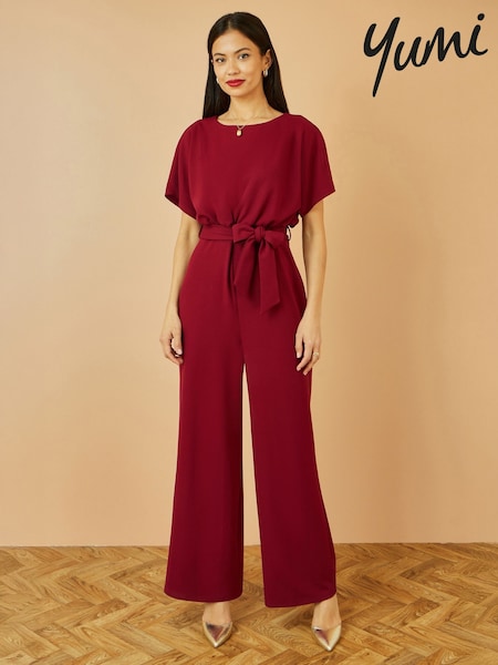Yumi Red Batwing Stretch Jumpsuit (H72353) | £55