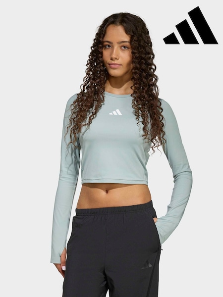 adidas Green Techfit Long Sleeved T-Shirt (H72417) | £23