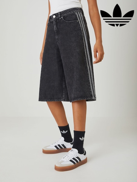 adidas Originals Black Firebird Denim Shorts (H72426) | £70