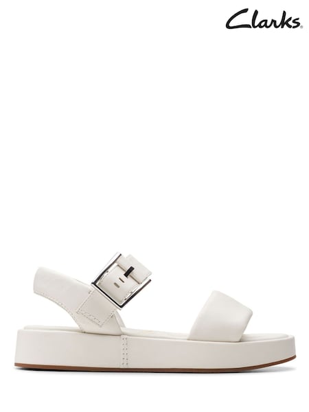 Clarks White Alda Strap Sandals (H72457) | £70