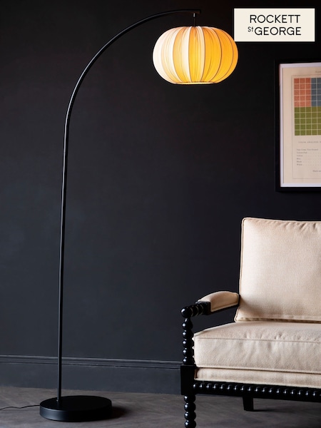 Rockett St George Natural Arc Floor Lamp with Shade (H72477) | £235