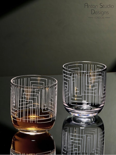 Anton Studio Designs Set of 2 Clear Maze DOF Tumblers (H72697) | £25