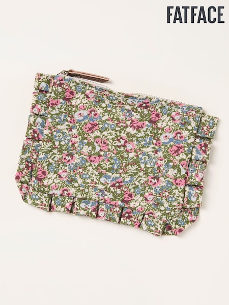 FatFace Green Ditsy Floral Frill Pouch (H72775) | £10.50