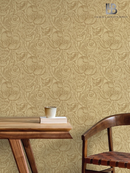 Laurence Llewelyn-Bowen Yellow Down The Dilly Floral Print 10M Wallpaper (H72820) | £50
