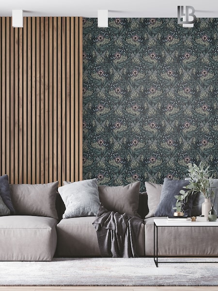 Laurence Llewelyn-Bowen Green Rambleicious Floral Print 10M Wallpaper (H72824) | £50