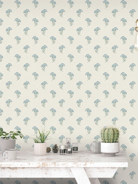 Galerie Blue French Country Floral Print 10M Wallpaper (H72872) | £87