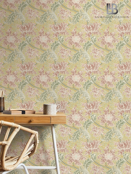 Laurence Llewelyn-Bowen Yellow Morris Major Floral Print 10M Wallpaper (H72889) | £50