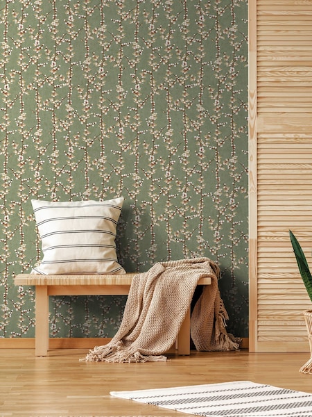 Galerie Green Spring Blossom Botanical 10M Wallpaper (H72936) | £57