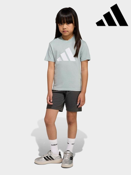 adidas Green Essentials Little Kids Top and Short Set (H73023) | £25