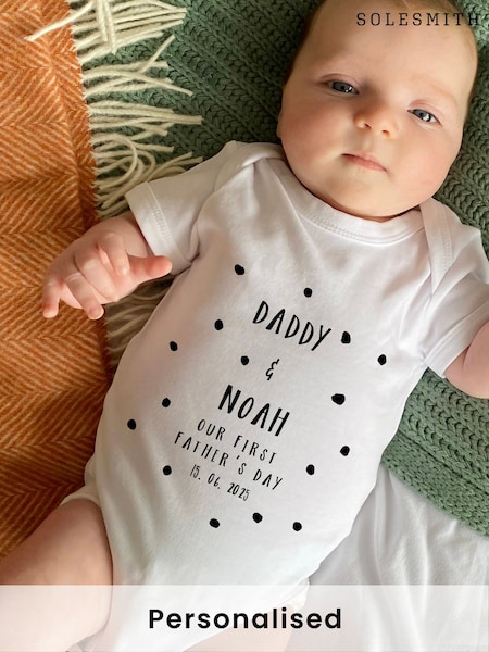 Solesmith First Fathers Day White Baby Grow (H73062) | £20