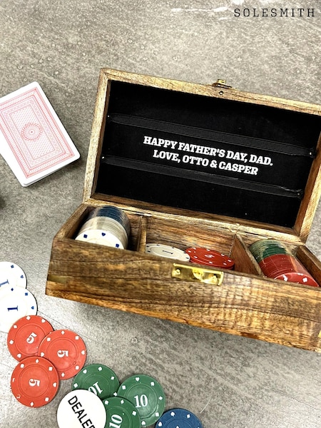 Solesmith Natural Hidden Message Wooden Poker Set (H73065) | £49.50
