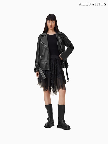 AllSaints Black Jayde Tulle Skirt (H73507) | £99
