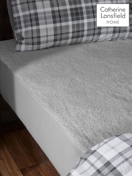 Catherine Lansfield Grey Thermal Sherpa Underblanket Under Fitted Sheet (H74143) | £12 - £18