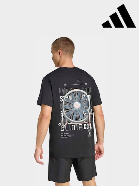 adidas Black Climacool Tech Training Graphic T-Shirt (H74220) | £28