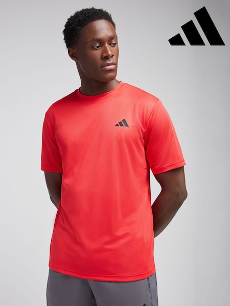 adidas Red Workout Essentials Base T-Shirt (H74248) | £15 - £18