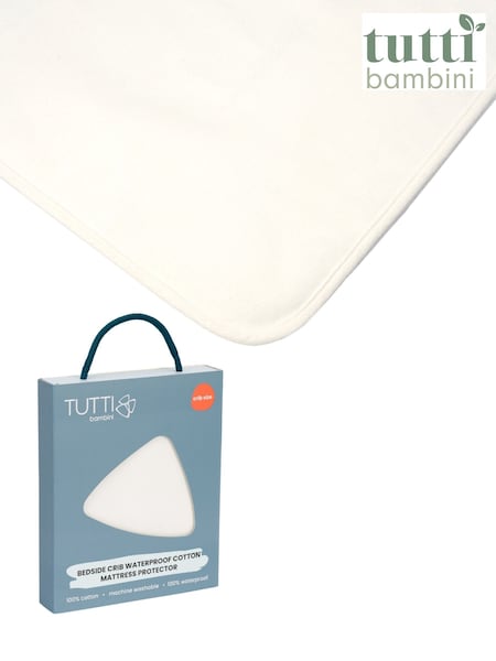 Tutti Bambini White Bedside Crib Waterproof Cotton Mattress Protector (H74275) | £22