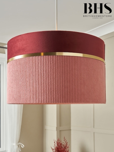 BHS Pink Violet 40cm Mixed Fabric Shade (H74525) | £50