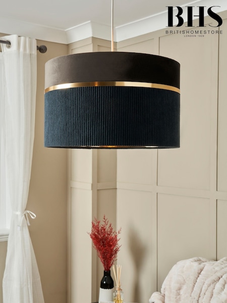 BHS Grey Violet 40cm Mixed Fabric Shade (H74526) | £50