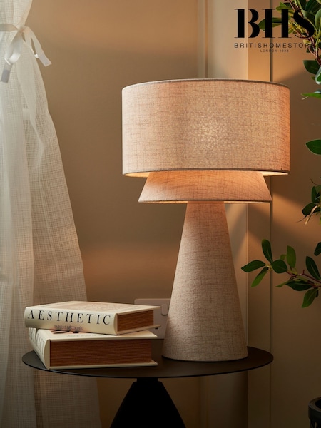 BHS Natural Terri Tiered Table Lamp (H74528) | £60