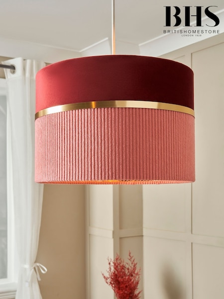 BHS Pink Violet 30cm Mixed Fabric Shade (H74537) | £35