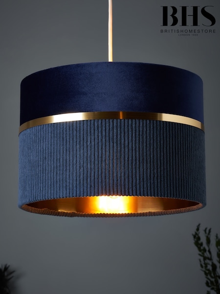 BHS Blue Violet 40cm Mixed Fabric Shade (H74541) | £50